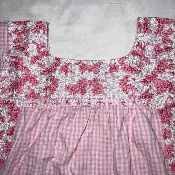 J. Marie Top Womens Size S Pink Gingham Floral Embroidered Sleeveless Tank READ - Picture 12 of 14